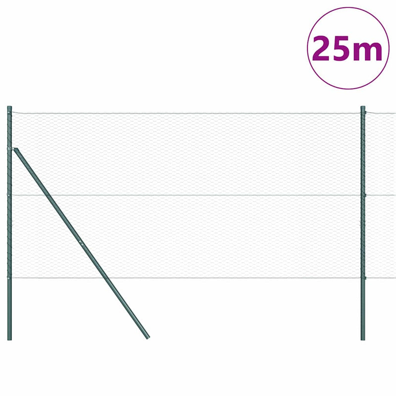 Load image into Gallery viewer, Vidaxl afrasteringspaal groen 25 x 1,2 m (25 mm gaas) staal
