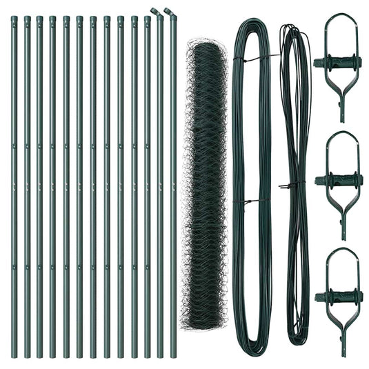 Vidaxl afrasteringspaal groen 25 x 1,4 m (36 mm gaas) staal en pvc