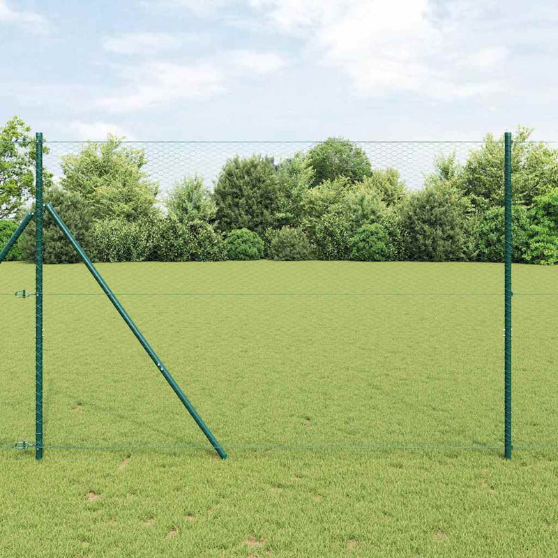 Load image into Gallery viewer, Vidaxl afrasteringspaal groen 25 x 1,5 m (25 mm gaas) staal
