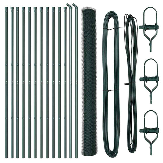Vidaxl afrasteringspaal groen 25 x 1,5 m (25 mm gaas) staal