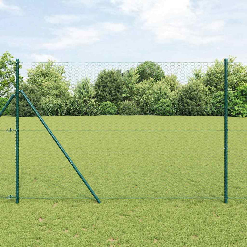 Load image into Gallery viewer, Vidaxl afrasteringspaal groen 25 x 1,6 m (36 mm gaas) staal en pvc
