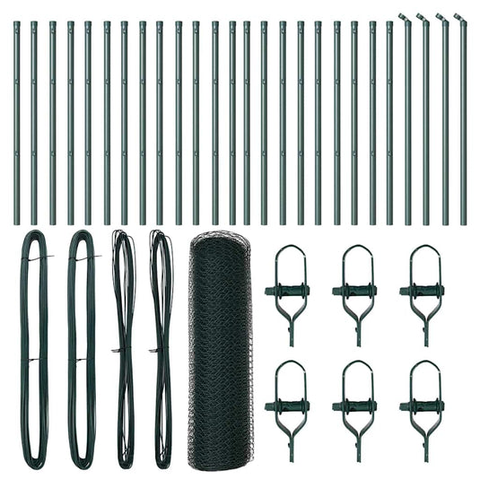 Vidaxl afrasteringspaal groen 50 x 0,6 m (25 mm gaas) staal en pvc