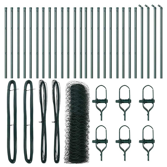 Vidaxl afrasteringspaal groen 50 x 0,6 m (36 mm gaas) staal en pvc