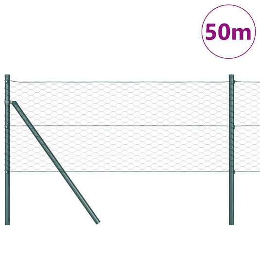 Vidaxl afrasteringspaal groen 50 x 0,6 m (36 mm gaas) staal en pvc