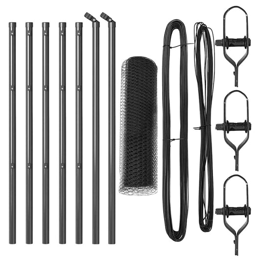 Vidaxl afrasteringspaal grijs 10 x 0,4 m (13 mm gaas) staal en pvc