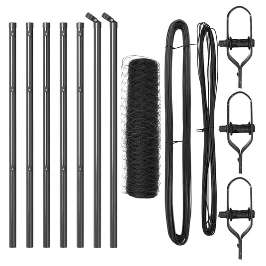 Vidaxl afrasteringspaal grijs 10 x 0,4 m (36 mm gaas) staal en pvc