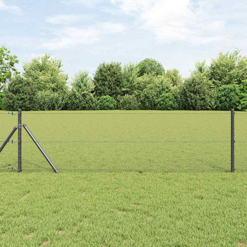 Load image into Gallery viewer, Vidaxl afrasteringspaal grijs 10 x 0,6 m (13 mm gaas) staal en pvc
