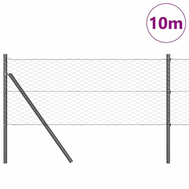Load image into Gallery viewer, Vidaxl afrasteringspaal grijs 10 x 0,6 m (36 mm gaas) staal en pvc
