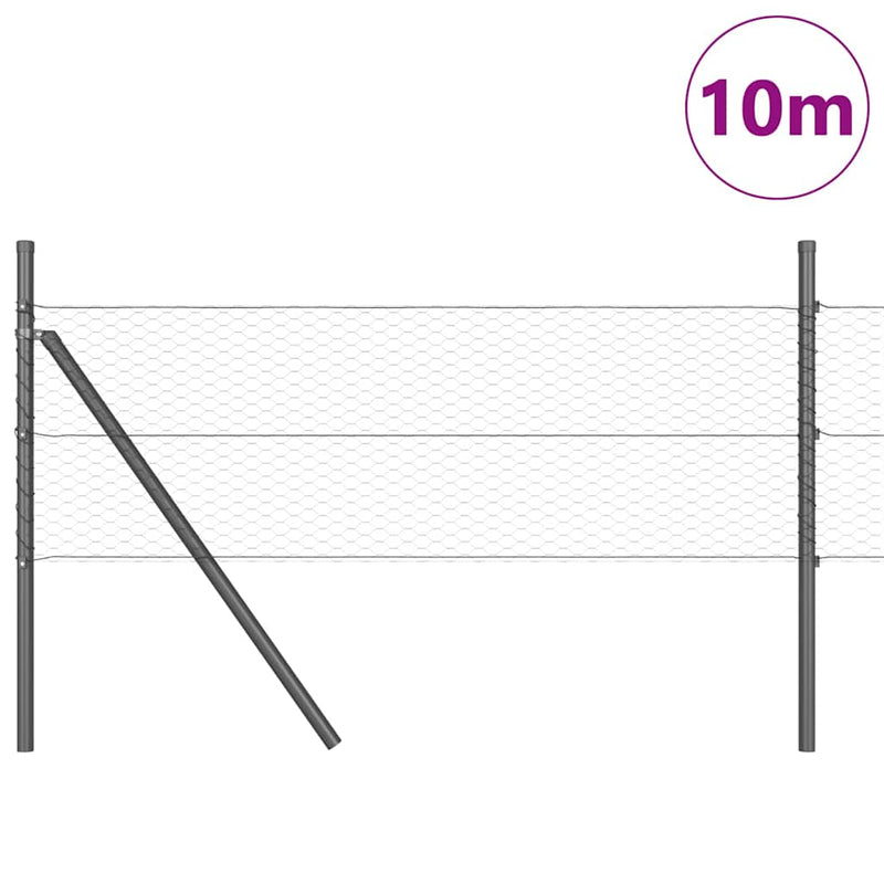 Load image into Gallery viewer, Vidaxl afrasteringspaal grijs 10 x 0,8 m (25 mm gaas) staal en pvc
