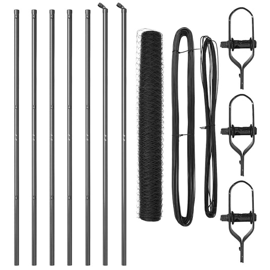 Vidaxl afrasteringspaal grijs 10 x 1,2 m (36 mm gaas) staal en pvc