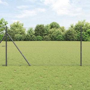 Vidaxl afrasteringspaal grijs 10 x 1,4 m (36 mm gaas) staal en pvc