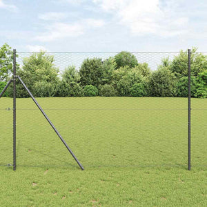 Vidaxl afrasteringspaal grijs 10 x 1,6 m (36 mm gaas) staal en pvc