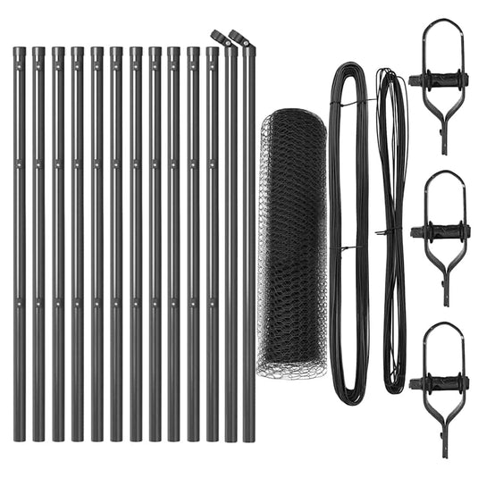 Vidaxl afrasteringspaal grijs 25 x 0,4 m (13 mm gaas) staal en pvc