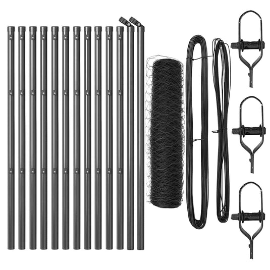 Vidaxl afrasteringspaal grijs 25 x 0,4 m (50 mm gaas) staal en pvc
