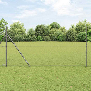 Vidaxl afrasteringspaal grijs 25 x 1,2 m (25 mm gaas) staal