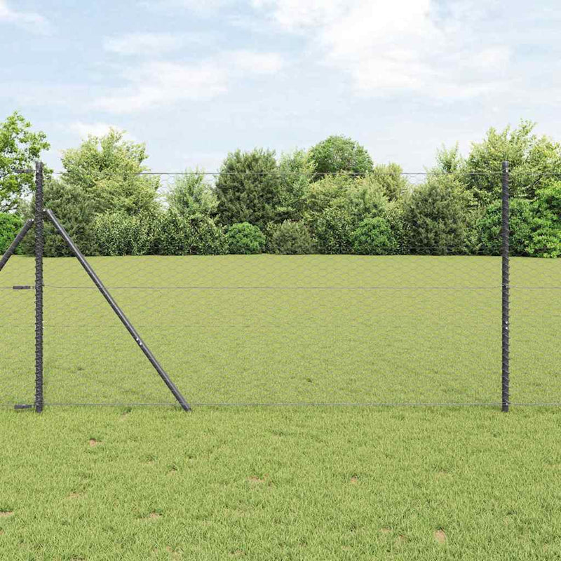 Load image into Gallery viewer, Vidaxl afrasteringspaal grijs 25 x 1,4 m (36 mm gaas) staal en pvc
