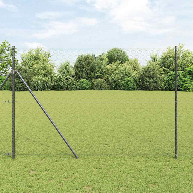 Load image into Gallery viewer, Vidaxl afrasteringspaal grijs 25 x 1,5 m (50 mm gaas) staal
