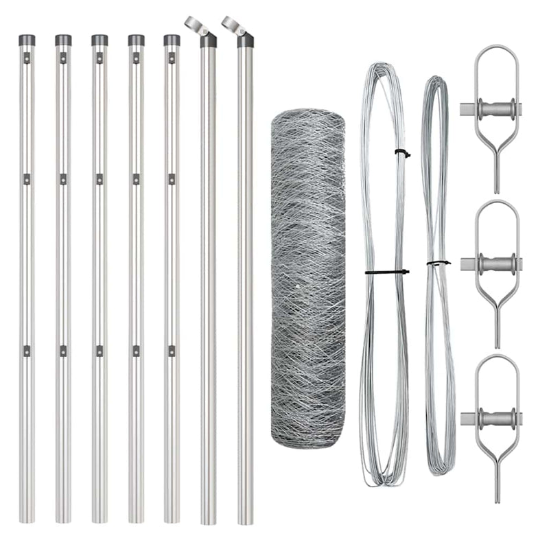 Load image into Gallery viewer, Vidaxl afrasteringspaal zilver 10 x 0,5 m (50 mm gaas) staal
