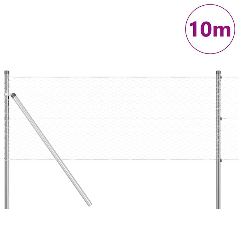 Load image into Gallery viewer, Vidaxl afrasteringspaal zilver 10 x 0,6 m (25 mm gaas) staal
