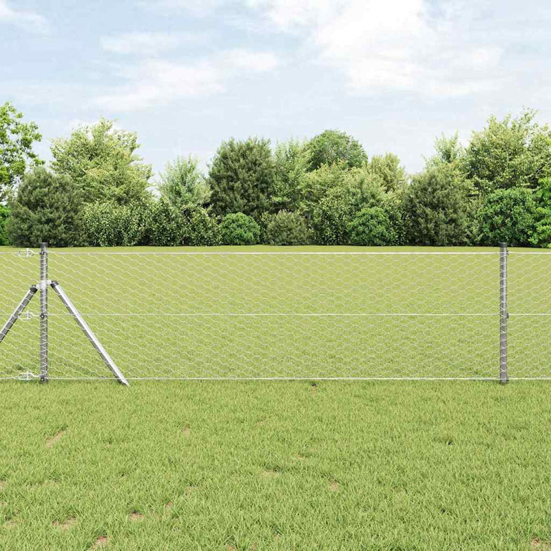 Load image into Gallery viewer, Vidaxl afrasteringspaal zilver 10 x 0,6 m (36 mm gaas) staal
