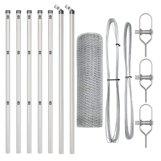 Vidaxl afrasteringspaal zilver 10 x 0,8 m (25 mm gaas) staal