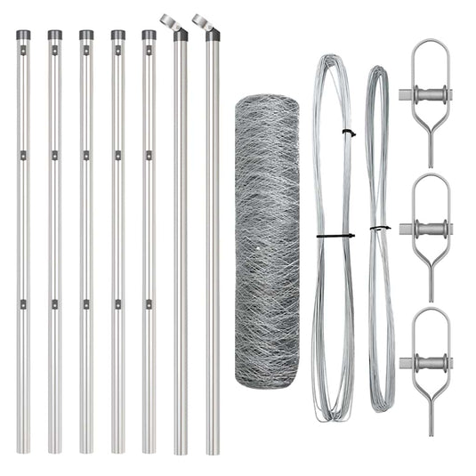 Vidaxl afrasteringspaal zilver 10 x 0,8 m (36 mm gaas) staal