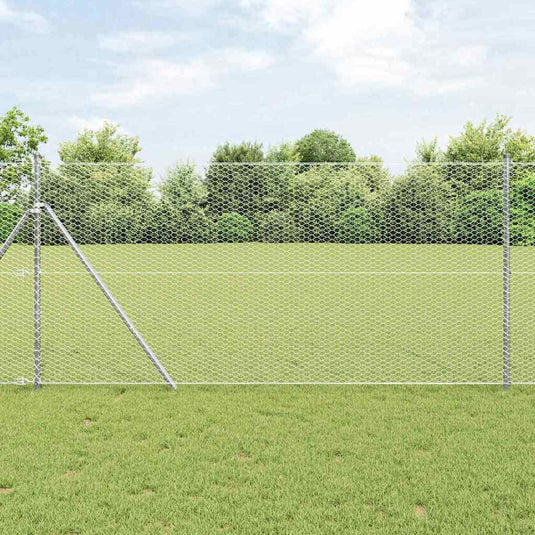 Vidaxl afrasteringspaal zilver 10 x 1 m (25 mm gaas) staal