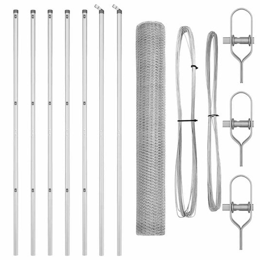 Vidaxl afrasteringspaal zilver 10 x 1,2 m (13 mm gaas) staal