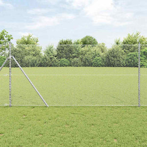 Vidaxl afrasteringspaal zilver 10 x 1,4 m (25 mm gaas) staal