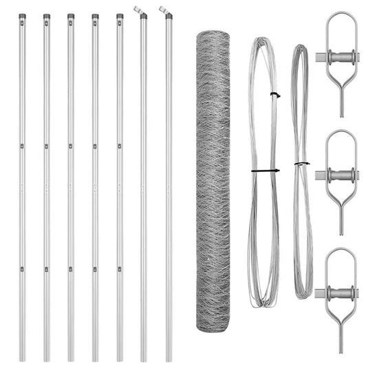 Vidaxl afrasteringspaal zilver 10 x 1,4 m (50 mm gaas) staal