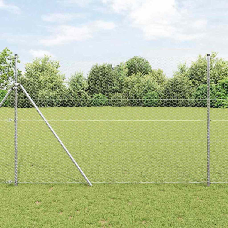 Load image into Gallery viewer, Vidaxl afrasteringspaal zilver 10 x 1,5 m (36 mm gaas) staal
