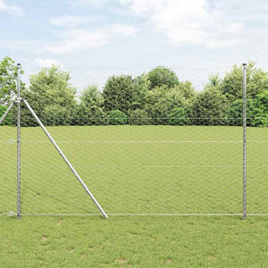 Vidaxl afrasteringspaal zilver 10 x 1,5 m (50 mm gaas) staal
