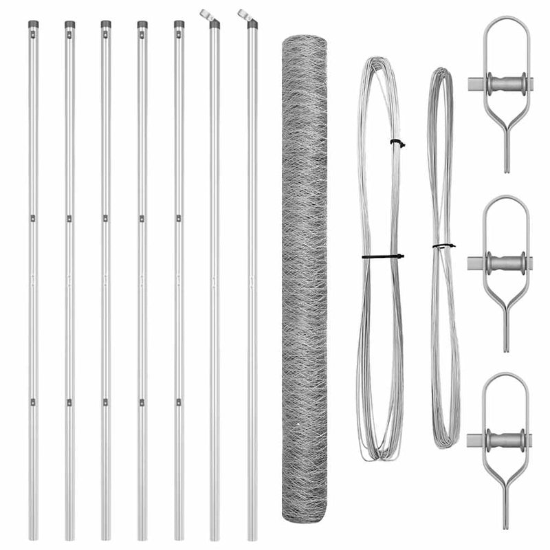 Load image into Gallery viewer, Vidaxl afrasteringspaal zilver 10 x 1,6 m (36 mm gaas) staal
