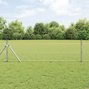 Vidaxl afrasteringspaal zilver 25 x 0,6 m (50 mm gaas) staal