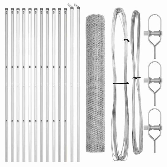 Vidaxl afrasteringspaal zilver 25 x 1 m (13 mm gaas) staal