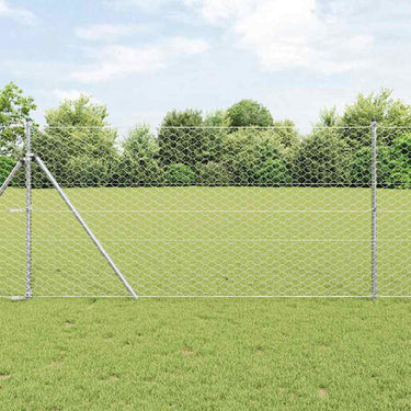 Vidaxl afrasteringspaal zilver 25 x 1 m (50 mm gaas) staal