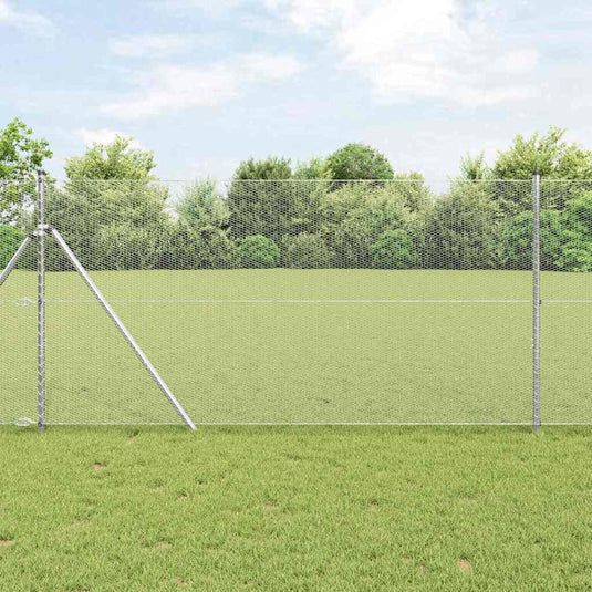 Vidaxl afrasteringspaal zilver 25 x 1,2 m (13 mm gaas) staal