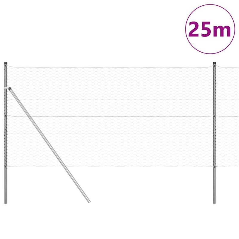 Load image into Gallery viewer, Vidaxl afrasteringspaal zilver 25 x 1,2 m (36 mm gaas) staal
