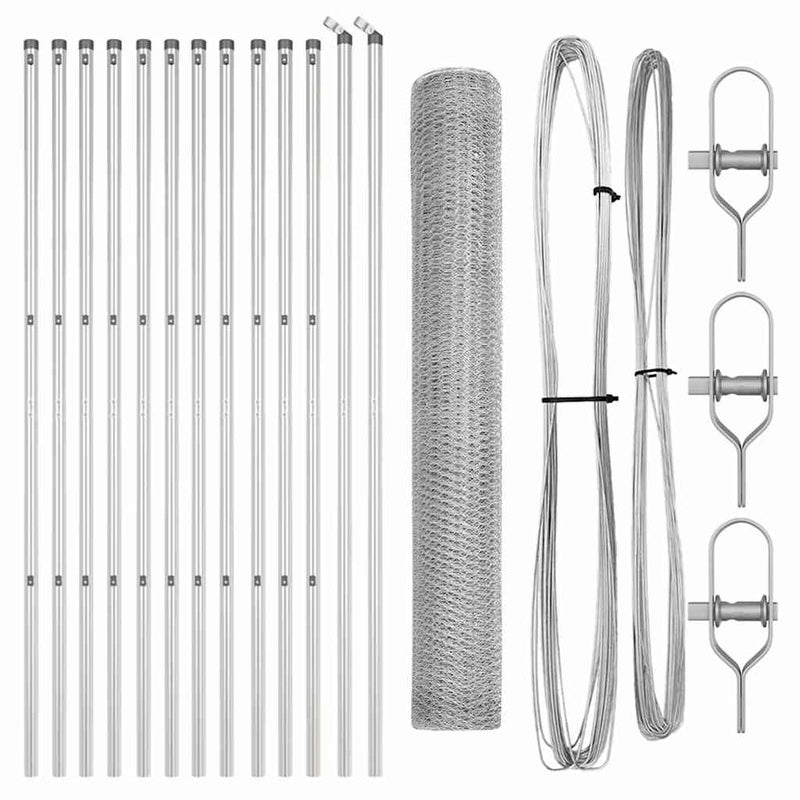 Load image into Gallery viewer, Vidaxl afrasteringspaal zilver 25 x 1,4 m (25 mm gaas) staal
