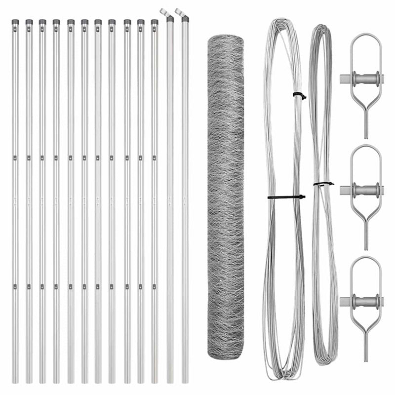 Load image into Gallery viewer, Vidaxl afrasteringspaal zilver 25 x 1,4 m (50 mm gaas) staal
