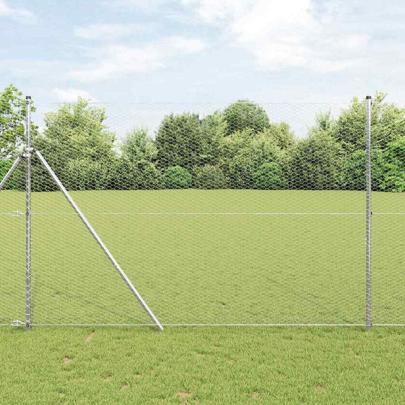 Load image into Gallery viewer, Vidaxl afrasteringspaal zilver 25 x 1,5 m (25 mm gaas) staal

