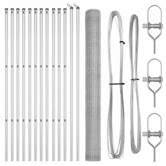 Vidaxl afrasteringspaal zilver 25 x 1,5 m (25 mm gaas) staal
