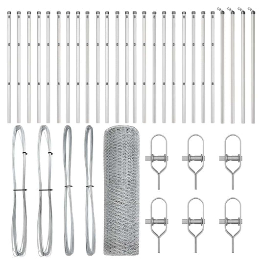 Vidaxl afrasteringspaal zilver 50 x 0,6 m (25 mm gaas) staal