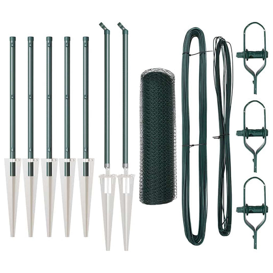 Vidaxl afrasteringspaal groen 10 x 0,8 m (13 mm gaas) staal en pvc