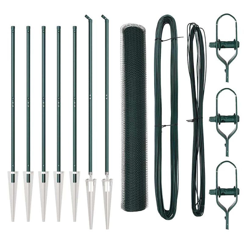 Load image into Gallery viewer, Vidaxl afrasteringspaal groen 10 x 1,2 m (25 mm gaas) staal en pvc
