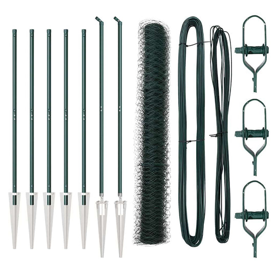 Vidaxl afrasteringspaal groen 10 x 1,2 m (36 mm gaas) staal en pvc