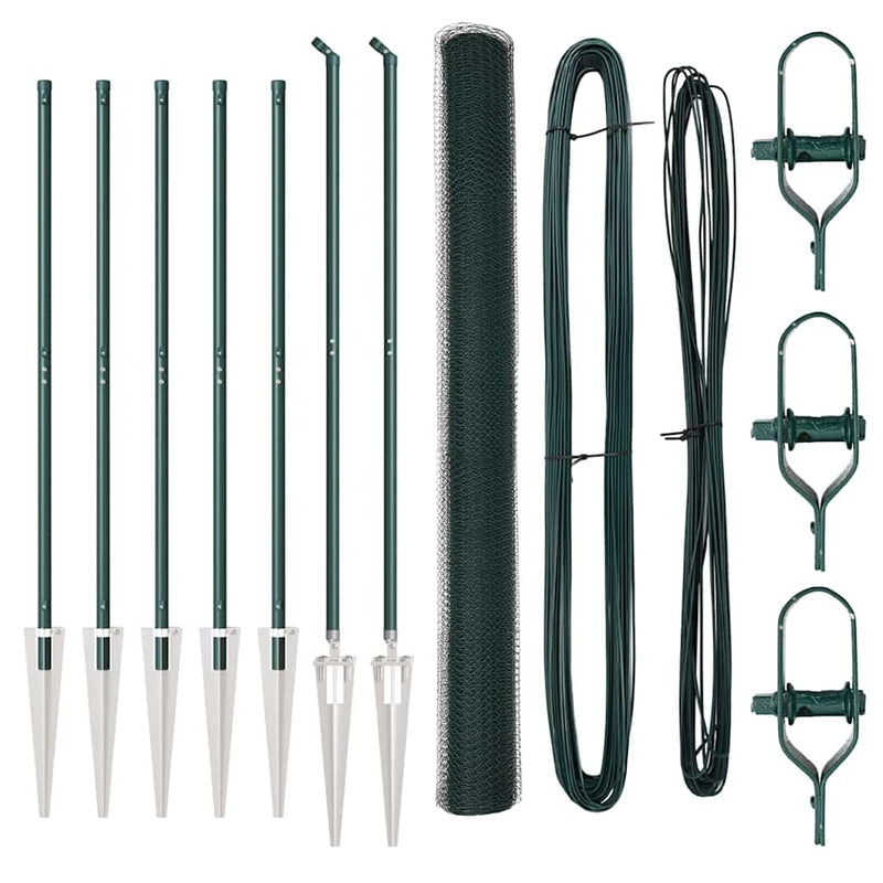 Load image into Gallery viewer, Vidaxl afrasteringspaal groen 10 x 1,6 m (13 mm gaas) staal en pvc
