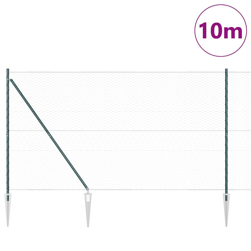 Load image into Gallery viewer, Vidaxl afrasteringspaal groen 10 x 1,6 m (36 mm gaas) staal en pvc

