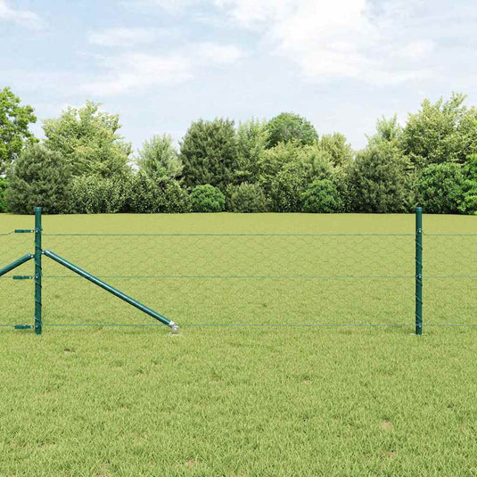 Vidaxl afrasteringspaal groen 25 x 0,4 m (50 mm gaas) staal en pvc