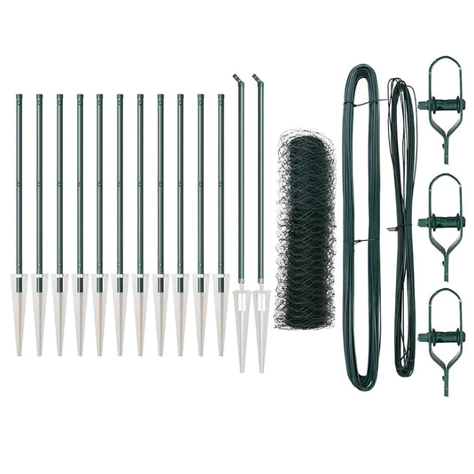 Vidaxl afrasteringspaal groen 25 x 0,4 m (50 mm gaas) staal en pvc